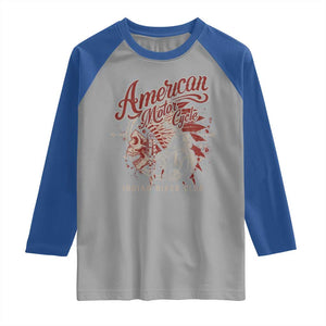 American Legendary Motorcycle Indian Biker Club Raglan Shirt Vintage Native American Skull TS11 Sport Gray Royal Print Your Wear