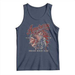 American Legendary Motorcycle Indian Biker Club Tank Top Vintage Native American Skull TS11 Navy Print Your Wear