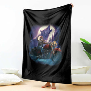 Native American Rider Throw Blanket Vintage Indian American Motorcycle Wolf TS11 Print Your Wear