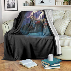 Native American Rider Throw Blanket Vintage Indian American Motorcycle Wolf TS11 Print Your Wear