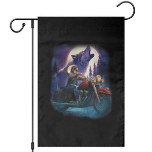 Native American Rider Garden Flag Vintage Indian American Motorcycle Wolf TS11 Black Print Your Wear