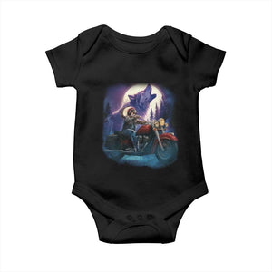 Native American Rider Baby Onesie Vintage Indian American Motorcycle Wolf TS11 Black Print Your Wear