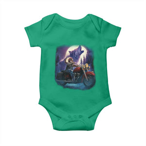 Native American Rider Baby Onesie Vintage Indian American Motorcycle Wolf TS11 Irish Green Print Your Wear