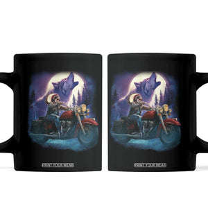 Native American Rider Coffee Mug Vintage Indian American Motorcycle Wolf TS11 Black Print Your Wear
