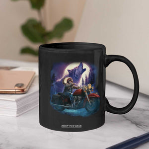 Native American Rider Coffee Mug Vintage Indian American Motorcycle Wolf TS11 Print Your Wear
