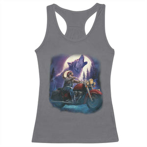 Native American Rider Racerback Tank Top Vintage Indian American Motorcycle Wolf TS11 Charcoal Print Your Wear