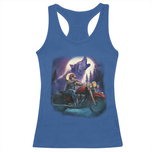 Native American Rider Racerback Tank Top Vintage Indian American Motorcycle Wolf TS11 Royal Blue Print Your Wear