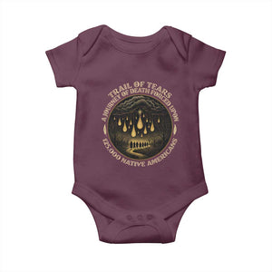 Trail Of Tears A Journey Of Death Forced Upon 125000 Native Americans Baby Onesie TS11 Maroon Print Your Wear