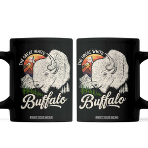 The Great White Buffalo Coffee Mug Native American Sacred Spirit Animal TS11 Black Print Your Wear