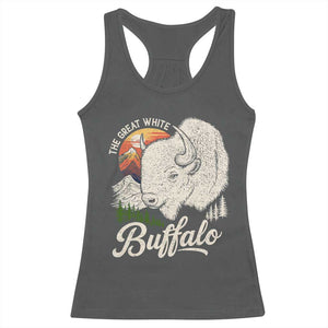 The Great White Buffalo Racerback Tank Top Native American Sacred Spirit Animal TS11 Dark Heather Print Your Wear
