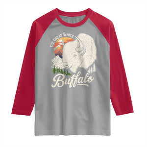 The Great White Buffalo Raglan Shirt Native American Sacred Spirit Animal TS11 Sport Gray Red Print Your Wear