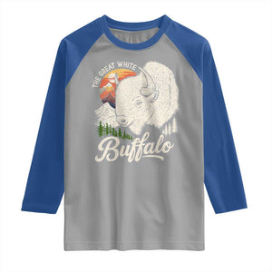 The Great White Buffalo Raglan Shirt Native American Sacred Spirit Animal TS11 Sport Gray Royal Print Your Wear
