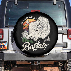 The Great White Buffalo Spare Tire Cover Native American Sacred Spirit Animal TS11 No hole Black Print Your Wear