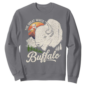 The Great White Buffalo Sweatshirt Native American Sacred Spirit Animal TS11 Charcoal Print Your Wear