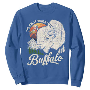 The Great White Buffalo Sweatshirt Native American Sacred Spirit Animal TS11 Royal Blue Print Your Wear