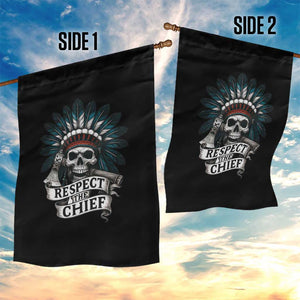Native American Respect The Chief Garden Flag Indian Tribal Skull Headdress TS11 Print Your Wear