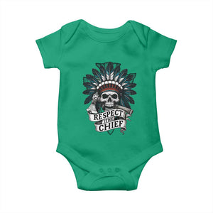 Native American Respect The Chief Baby Onesie Indian Tribal Skull Headdress TS11 Irish Green Print Your Wear