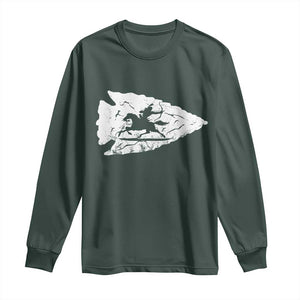 Arrowhead Hunter Indian Chief Relic Hunting Native American Long Sleeve Shirt TS11 Dark Forest Green Print Your Wear