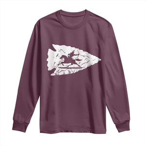 Arrowhead Hunter Indian Chief Relic Hunting Native American Long Sleeve Shirt TS11 Maroon Print Your Wear