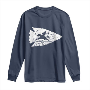 Arrowhead Hunter Indian Chief Relic Hunting Native American Long Sleeve Shirt TS11 Navy Print Your Wear