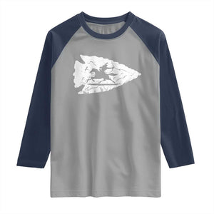 Arrowhead Hunter Indian Chief Relic Hunting Native American Raglan Shirt TS11 Sport Gray Navy Print Your Wear