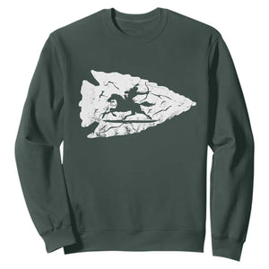 Arrowhead Hunter Indian Chief Relic Hunting Native American Sweatshirt TS11 Dark Forest Green Print Your Wear