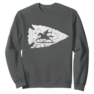 Arrowhead Hunter Indian Chief Relic Hunting Native American Sweatshirt TS11 Dark Heather Print Your Wear