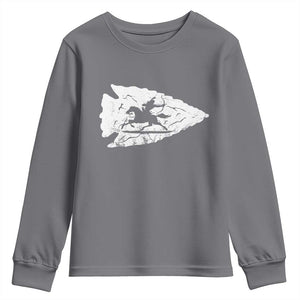 Arrowhead Hunter Indian Chief Relic Hunting Native American Youth Sweatshirt TS11 Charcoal Print Your Wear