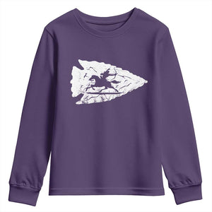 Arrowhead Hunter Indian Chief Relic Hunting Native American Youth Sweatshirt TS11 Purple Print Your Wear