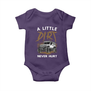 Funny Off Road Car Baby Onesie A Little Dirt Never Hurt Mudder Trail TS11 Purple Print Your Wear