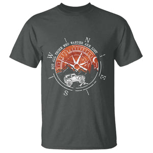 Not All Those Who Wander Are Lost T Shirt Compass Off Road Car TS11 Dark Heather Print Your Wear