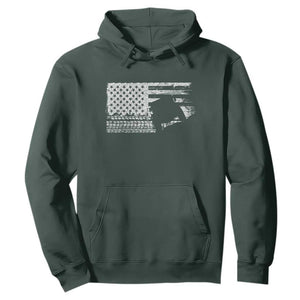 Off Road Quad ATV Car Adventure Vintage American Flag Hoodie TS11 Dark Forest Green Print Your Wear