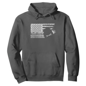 Off Road Quad ATV Car Adventure Vintage American Flag Hoodie TS11 Dark Heather Print Your Wear