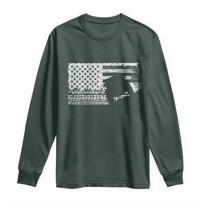 Off Road Quad ATV Car Adventure Vintage American Flag Long Sleeve Shirt TS11 Dark Forest Green Print Your Wear