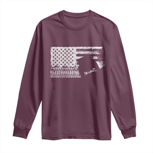 Off Road Quad ATV Car Adventure Vintage American Flag Long Sleeve Shirt TS11 Maroon Print Your Wear