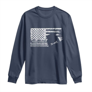 Off Road Quad ATV Car Adventure Vintage American Flag Long Sleeve Shirt TS11 Navy Print Your Wear