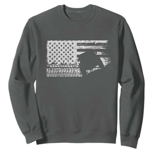 Off Road Quad ATV Car Adventure Vintage American Flag Sweatshirt TS11 Dark Heather Print Your Wear