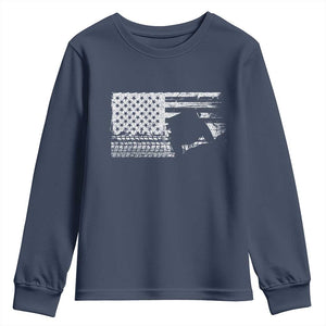 Off Road Quad ATV Car Adventure Vintage American Flag Youth Sweatshirt TS11 Navy Print Your Wear