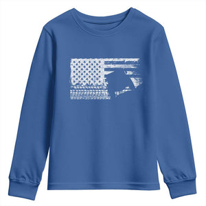 Off Road Quad ATV Car Adventure Vintage American Flag Youth Sweatshirt TS11 Royal Blue Print Your Wear