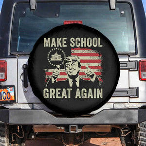 Funny Trump Make School Great Again Spare Tire Cover Back To School American Flag TS11 No hole Black Print Your Wear