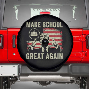 Funny Trump Make School Great Again Spare Tire Cover Back To School American Flag TS11 Black Print Your Wear