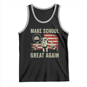 Funny Trump Make School Great Again Tank Top Back To School American Flag TS11 Black Athletic Heather Print Your Wear