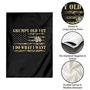 Funny Grumpy Old Vet I Do What I Want Garden Flag Military Veteran Camo American Flag TS11 Print Your Wear