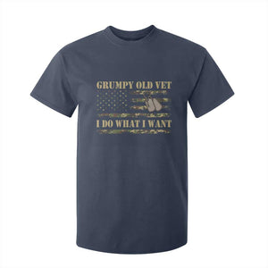 Funny Grumpy Old Vet I Do What I Want T Shirt For Kid Military Veteran Camo American Flag TS11 Navy Print Your Wear