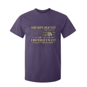 Funny Grumpy Old Vet I Do What I Want T Shirt For Kid Military Veteran Camo American Flag TS11 Purple Print Your Wear