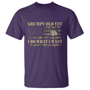 Funny Grumpy Old Vet I Do What I Want T Shirt Military Veteran Camo American Flag TS11 Purple Print Your Wear