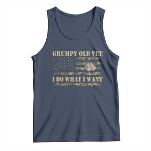 Funny Grumpy Old Vet I Do What I Want Tank Top Military Veteran Camo American Flag TS11 Navy Print Your Wear
