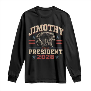 Jimothy For President 2028 Long Sleeve Shirt Funny Jimothy The Raccoon Seattle Trash Panda Meme
