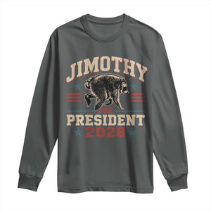 Jimothy For President 2028 Long Sleeve Shirt Funny Jimothy The Raccoon Seattle Trash Panda Meme