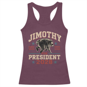 Jimothy For President 2028 Racerback Tank Top Funny Jimothy The Raccoon Seattle Trash Panda Meme